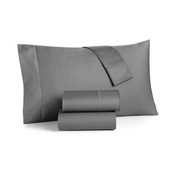 Charter Club 550 Thread Count Cotton Sheet Set Full Stone Gray MSRP $120 - Picture 1 of 1